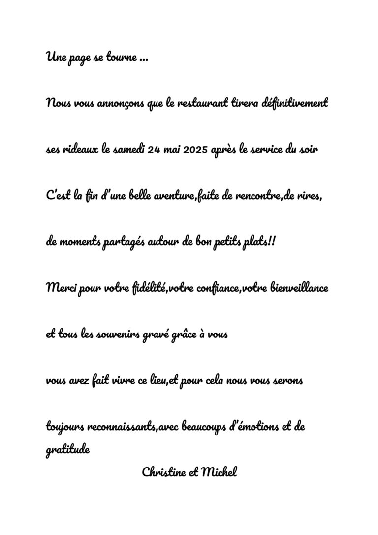 Une page se tourne
